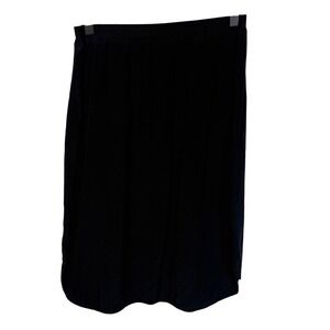 Trouvé 100% Silk Midi Skirt XS Elastic Waist High-Low Minimalist Slip Staple